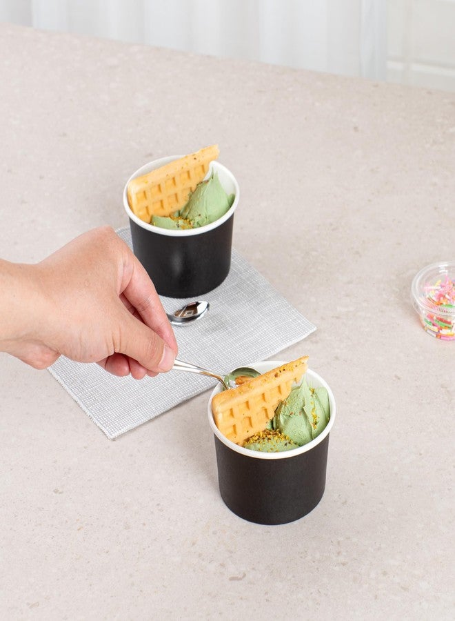 Restaurantware أكواب حلوى سعة 8 أونصات، 200 كوب آيس كريم قابل للتصرف - الأغطية تباع بشكل منفصل، أكواب زبادي مثلج من الورق الأسود، مناسبة للأطعمة الساخنة والباردة، مثالية للجيلاتو أو الموس - لمطاعم - Image 5