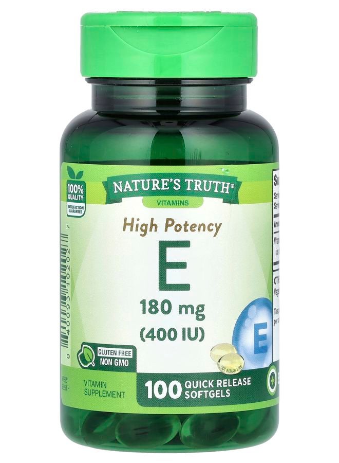 Nature's Truth High Potency Vitamin E 180 mg (400 IU) 100 Quick Release Softgels 