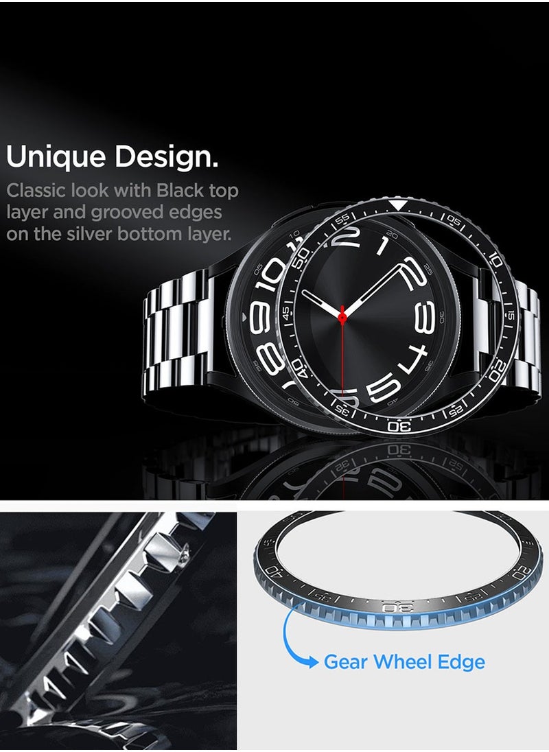 Spigen Bezel Tune for Samsung Galaxy Watch 6 Classic 47mm (2023) Bezel Ring Protector Adhesive Cover - Black  - Image 3