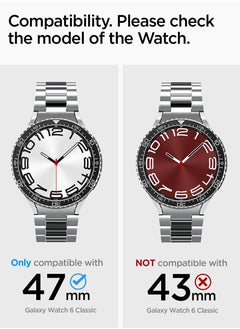Spigen Bezel Tune for Samsung Galaxy Watch 6 Classic 47mm (2023) Bezel Ring Protector Adhesive Cover - Black  - Image 2