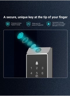 EZVIZ EZVIZ DL04 Pro Smart Door Lock Smart Lock – 5-in-1 Keyless Entry with Fingerprint Access, Bluetooth & Wi-Fi Enabled, Real-Time Notifications, Privacy Mode, and Durable Aluminum Design  - Image 2