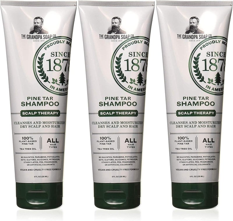 Grandpa's The Soap Company Pine Tar Shampoo - Scalp Therapy, 8 Ounce - 3 Pack