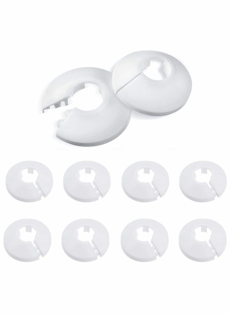 Y&D Radiator Pipe Cover, 10Pcs Strong White Plastic Collars Sleeve Decoration Hole Collar Clips Rings for 12 mm Diameter Water Heating Tidy Pipework (White)  - Image 3