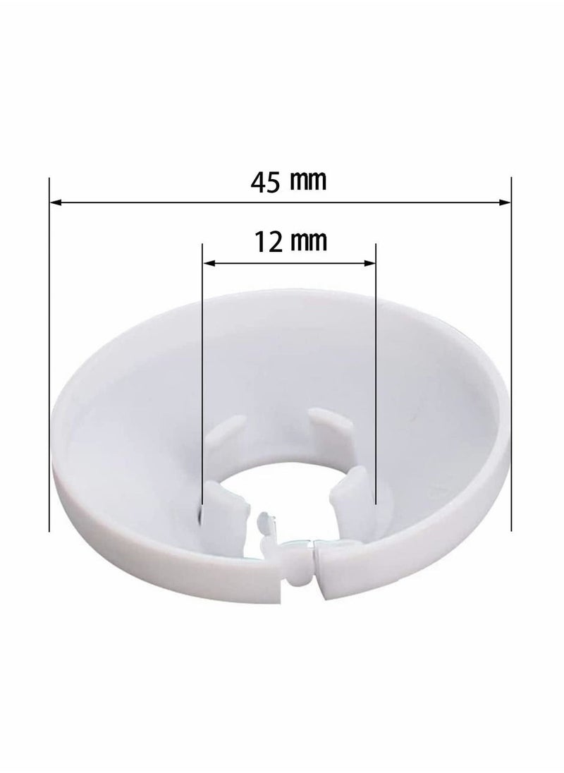Y&D Radiator Pipe Cover, 10Pcs Strong White Plastic Collars Sleeve Decoration Hole Collar Clips Rings for 12 mm Diameter Water Heating Tidy Pipework (White)  - Image 2