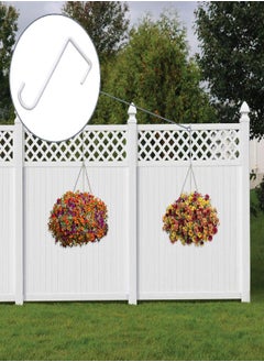 JOYSEUS JOYSEUS 24pcs Vinyl Fence Hooks, 2 x 6 Inches Patio Hooks, White Powder Coated Steel Fence Hooks Hangers for Hanging Plants, Lights, Pool Equipment  - Image 2