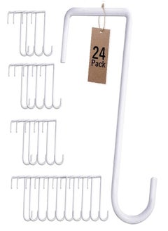 JOYSEUS JOYSEUS 24pcs Vinyl Fence Hooks, 2 x 6 Inches Patio Hooks, White Powder Coated Steel Fence Hooks Hangers for Hanging Plants, Lights, Pool Equipment  - Image 3