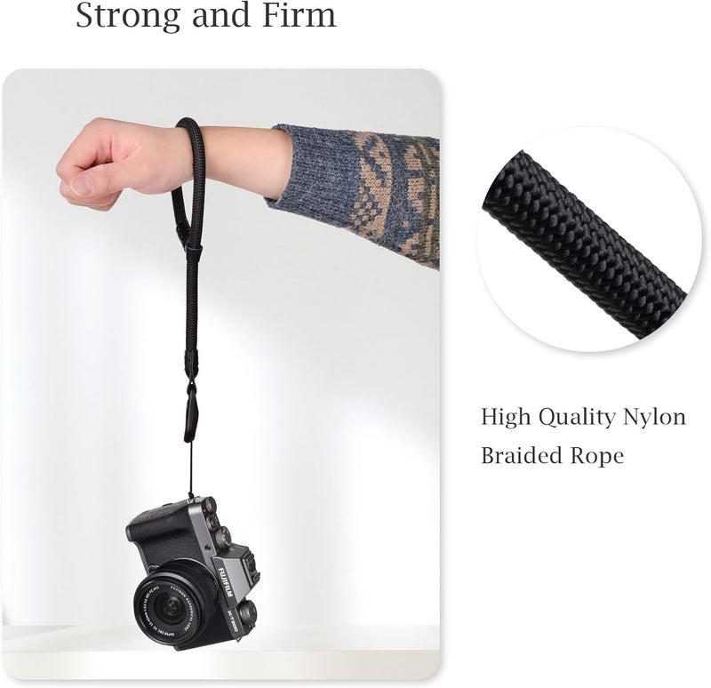 Quick Release Camera Wristband for Fuji Nikon Canon Sony SLR Single Electric Camera, Quick Release Buckle, Black Wrist Strap - Image 3
