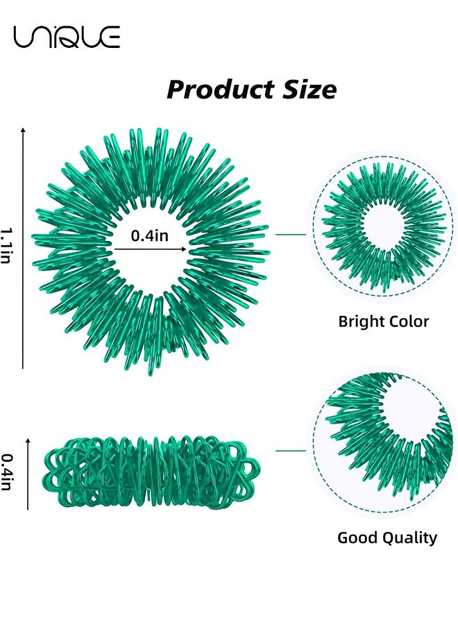 Unique 8 Pack Spiky Sensory Finger Rings, for Silent Stress Relief and Massage to Improve Blood Circulation，Stress Relief Fidget Ring for Teens and Adults - 8 Colors  - Image 2