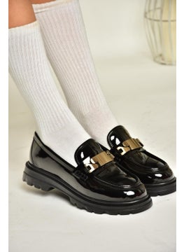 Fox Shoes T820515108 Black Patent Leather Moccasin Women's Shoes  - Image 2