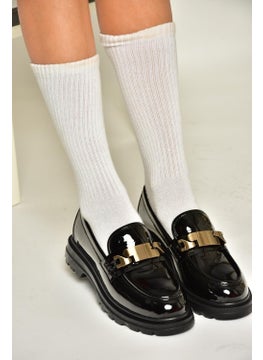 Fox Shoes T820515108 Black Patent Leather Moccasin Women's Shoes  - Image 3