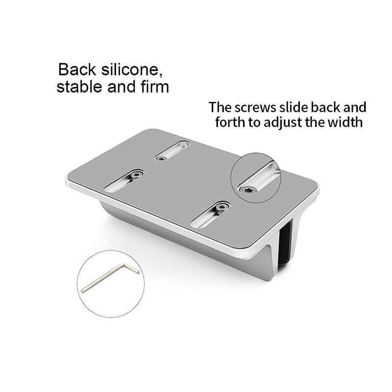Vertical Laptop Stand Aluminum Alloy Laptop Stand Adjustable Bookshelf Laptop Tablet Holder 2 Slots Laptop Bracket Silver - Image 4