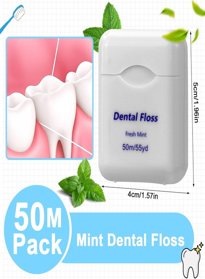 KisSealed 100 Pack Dental Floss Bulk Mint Flavored Floss Travel Oral Care Dental Floss for Adults Teeth and Gum Protection, Each 164 ft/ 50 Meters(White) - Image 2