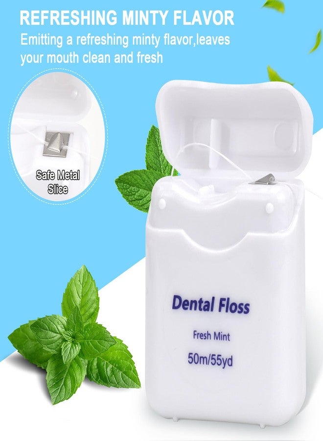 KisSealed 100 Pack Dental Floss Bulk Mint Flavored Floss Travel Oral Care Dental Floss for Adults Teeth and Gum Protection, Each 164 ft/ 50 Meters(White) - Image 3