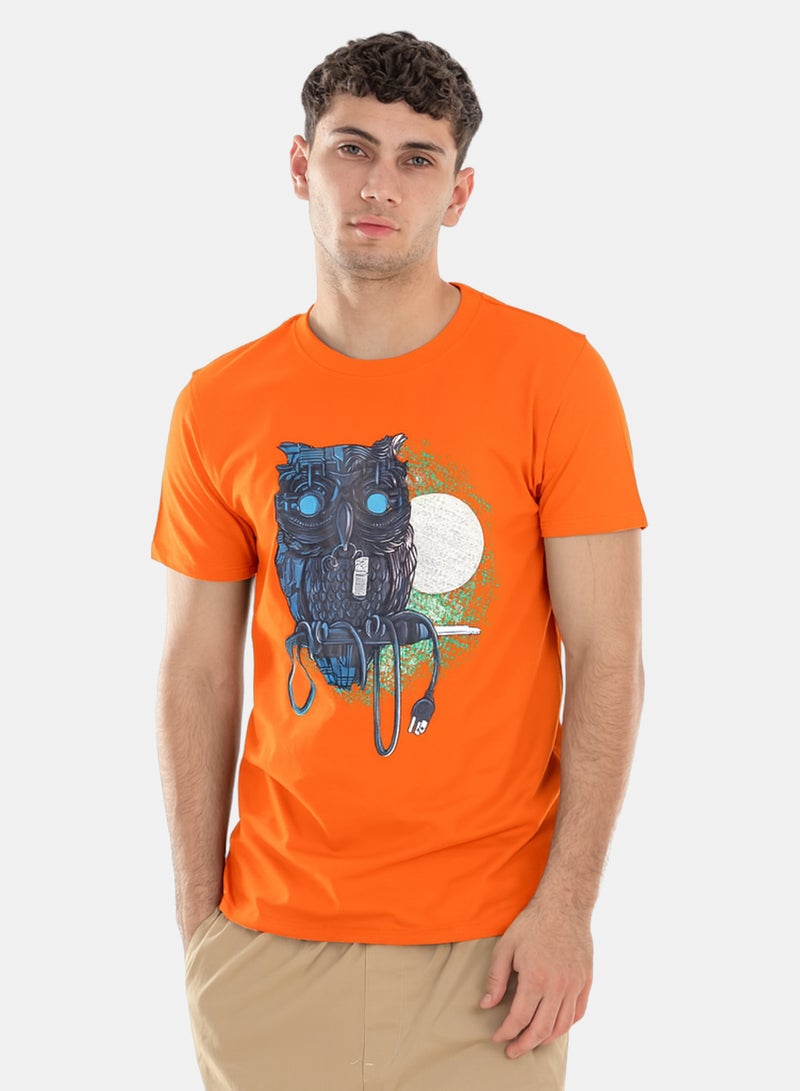 OWL T-shirt 'mysterious Owl' Orange - Image 2