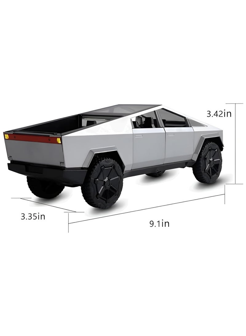 داي كاست سياره رياضية فارهه (شاحنة تيسلا سايبر تانك -فضي- مقاس 1:24) - Image 4