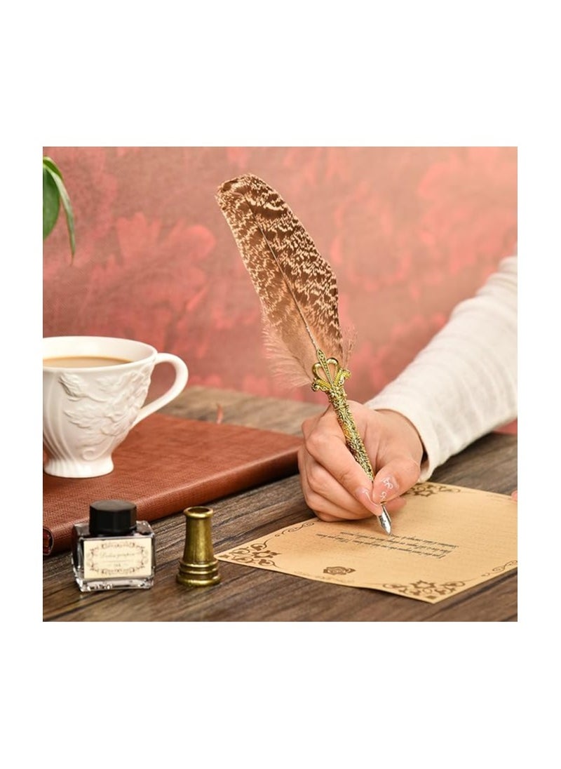 Generic Quill Pen & Ink Set – Vintage Calligraphy Writing Kit with Feather Dip Pen, Ink Bottle & Nibs, Perfect for Lettering, Journaling & Gifts  - Image 2
