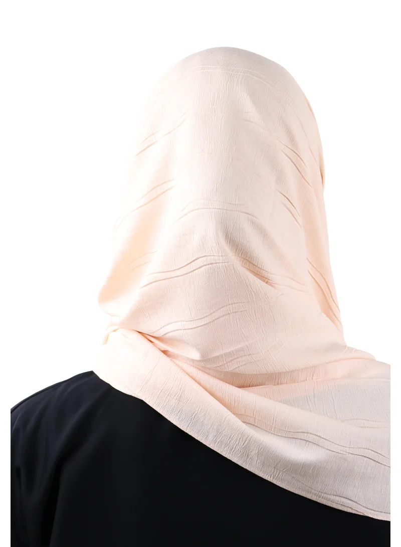 Jameela  Crinkle Cotton Scarf with Tassel Trim (Cream Beige) for Women | Best Price UAE