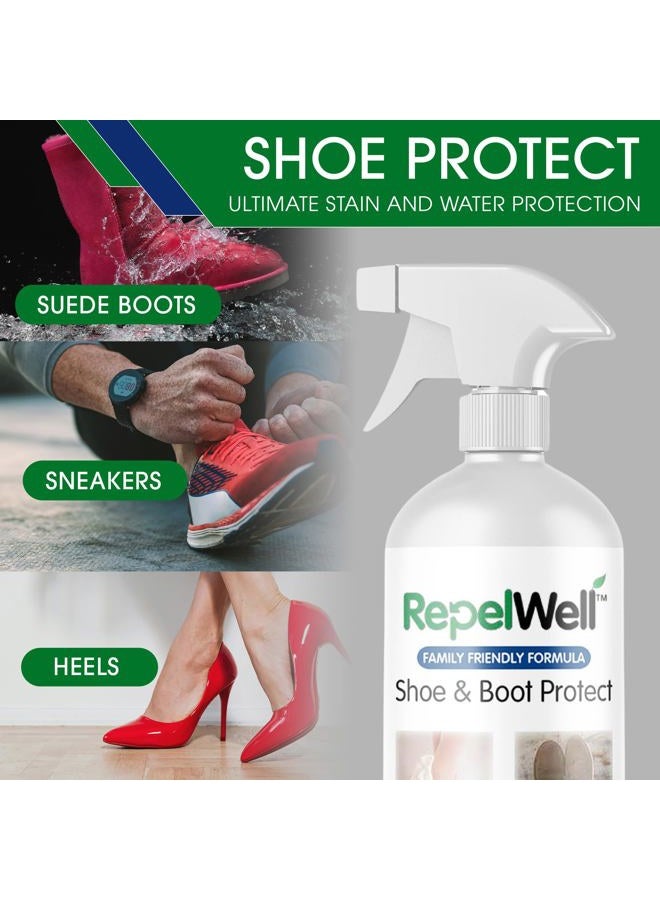 RepelWell Boot and Shoe Protect (24oz) Stain & Water Repellent Spray – Non-Toxic, Eco-Friendly Family & Pet-Safe Formula Sprays on Clear to Protect Fabric, Leather & Suede Footwear - Image 3