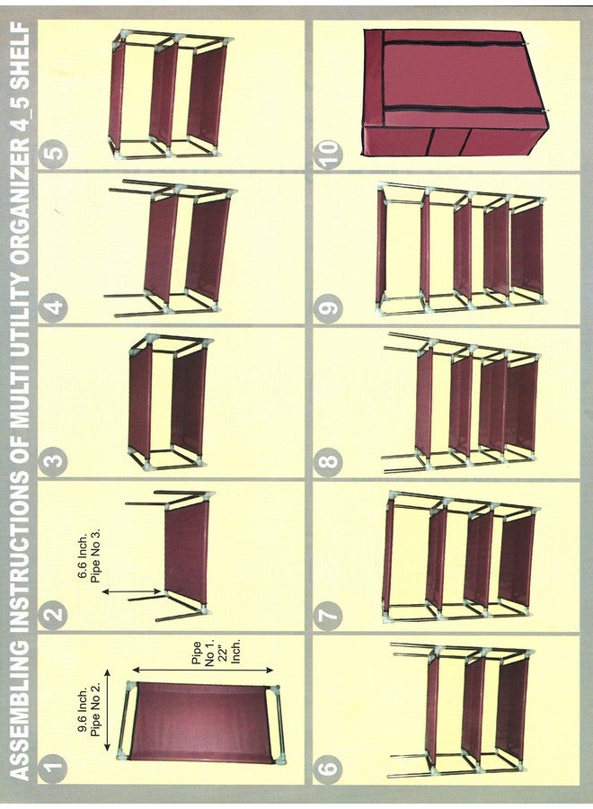 FLIPZON Multipurpose 4-Tiers Shoe Rack with Dustproof Zip Cover, Multiuse Wide Space Storage Rack made by Non Woven Fabric for footwear, Toys, clothes (4 Shelves) (Maroon), Plastic Non Woven, Cm - Image 5