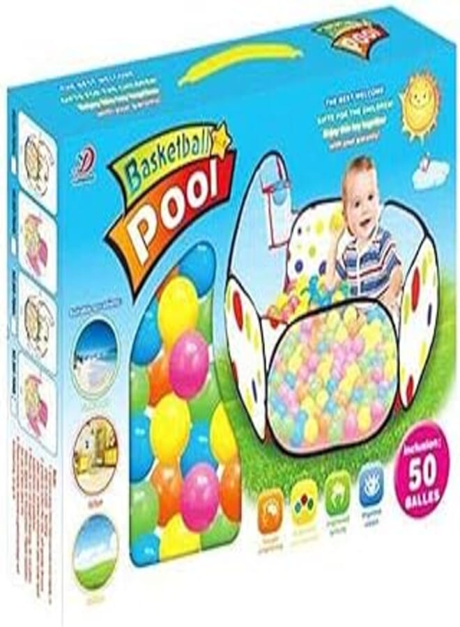 Foldable Kids Ocean Ball Pool Outdoor Indoor Tent with 50 Colorful Balls