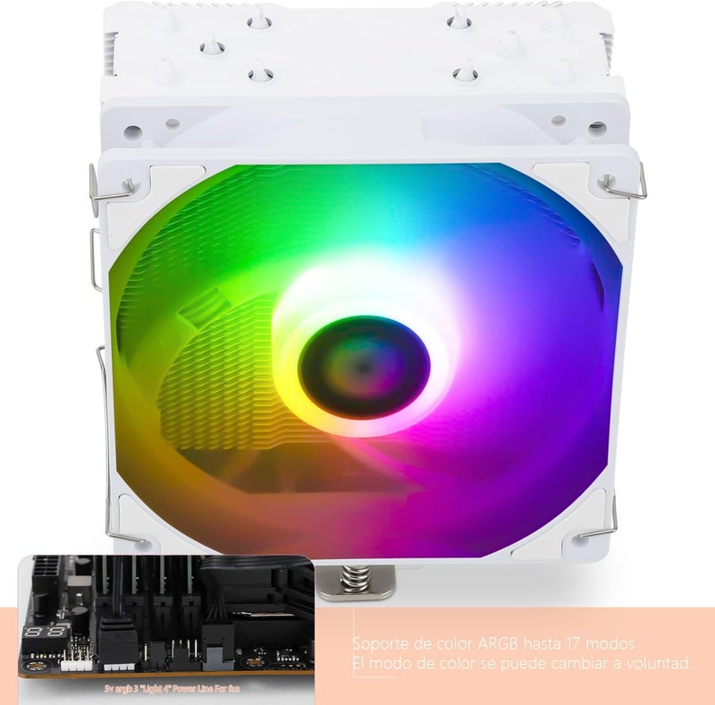 ثيرمالرايت مبرد هواء CPU من Thermalright Assassin King 120 SE White ARGB، 5 أنابيب حرارية تبريد المشعاع، مروحة هادئة TL-C12CW-S PWM بسرعة 1550 دورة في الدقيقة، متوافق مع AM4/AM5/Intel LGA1700/1851/1150/1151/1200 - Image 3