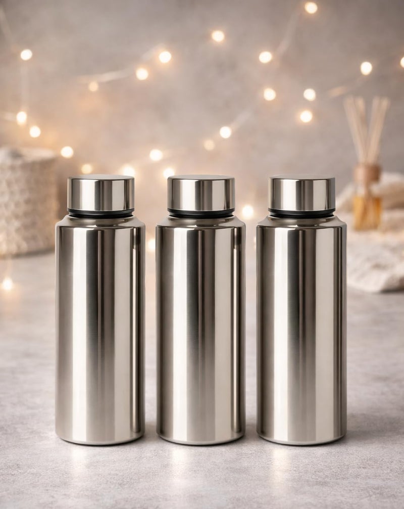 VISAXMI Stainless Steel Water Bottle Set - 500ml, Pack of 6, Rust-Resistant, Leak-Proof, Wide Mouth, Eco-Friendly, Lightweight for Outdoor & Daily Use - Image 3
