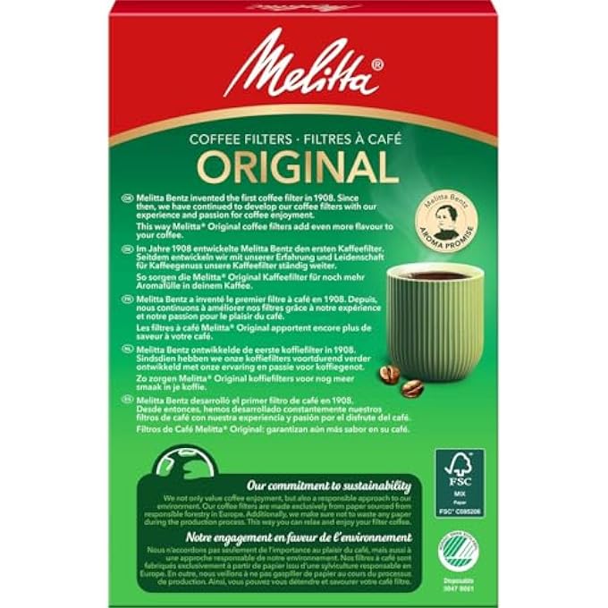 Melitta 6658076 Pack Original Size 1X4 80 Filter Coffee Makers Brown Plastic - Image 3