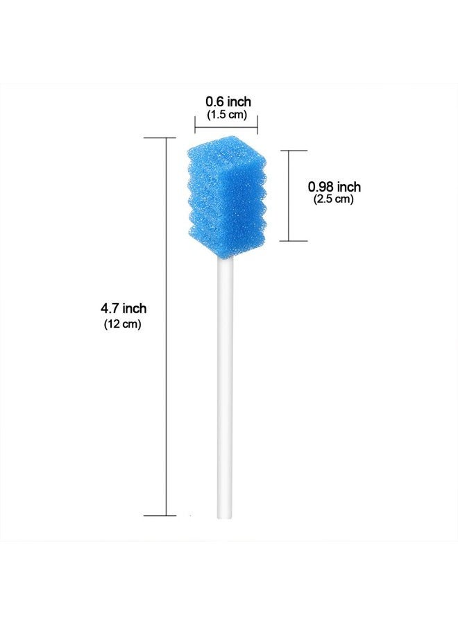 wellgler Disposable Unflavored Oral Care Sponge Swabs, Tooth Shape Blue (50 Count) - Image 2