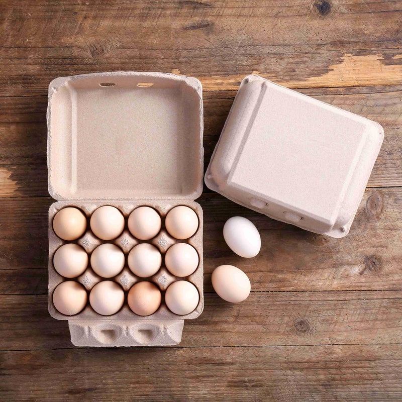 LayHyand Vintage Egg Cartons 30 Pack, Blank Natural Paper Pulp Square Dozen Egg Cartons Eggs, Classical 3x4 Style Holds Up to One Twelve 12 Count Chicken Eggs, Sturdy Design Made from Recycled Cardboard - Image 1