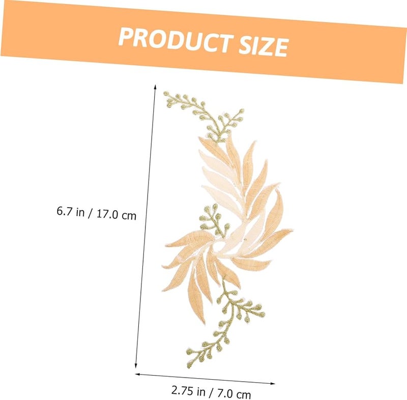 قطعتان من لصيقات أوراق الشجر المطرزة للخياطة DIY لتزيين السترات والتنانير ومستلزمات الحرف اليدوية - Image 5