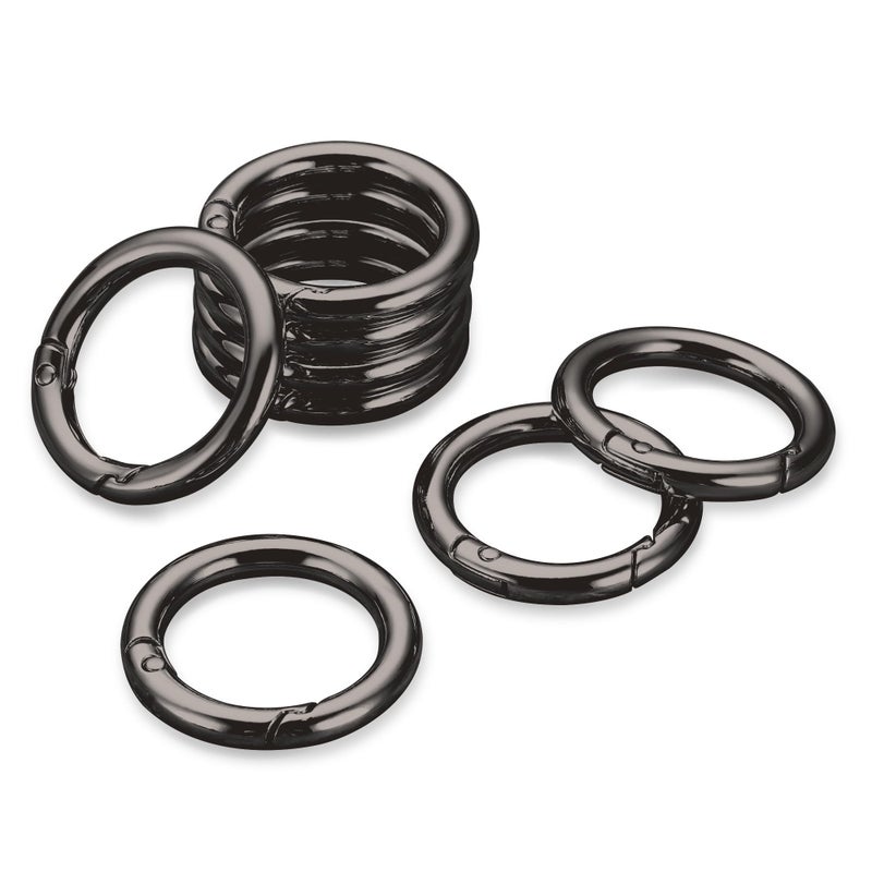Gkeygo Key Ring Clip 1 Inch Keychain Rings 8 Pack Round Carabiner Clip for Keys Buckle Bags Purses Key Chain Hooks Replacement Keychains Lanyard DIY Crafts Gunmetal - Image 2