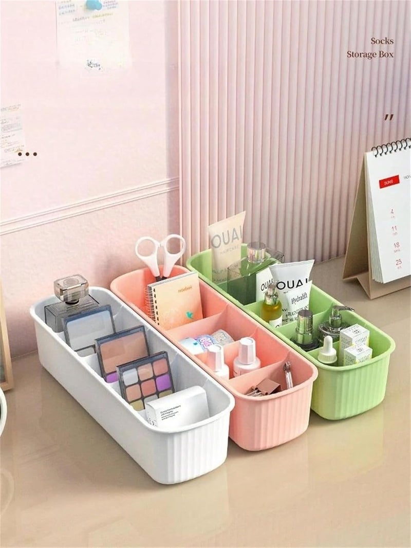 RECLUSE RECLUSE 2 pcs Drawer Organizers with 5 Dividers for Socks Bras Ties Undergarments and Scarves Innerwear Organizer Closet Storage for Household Use Wardrobe Storage Box Makeup Cosmetic Organizer - Image 1