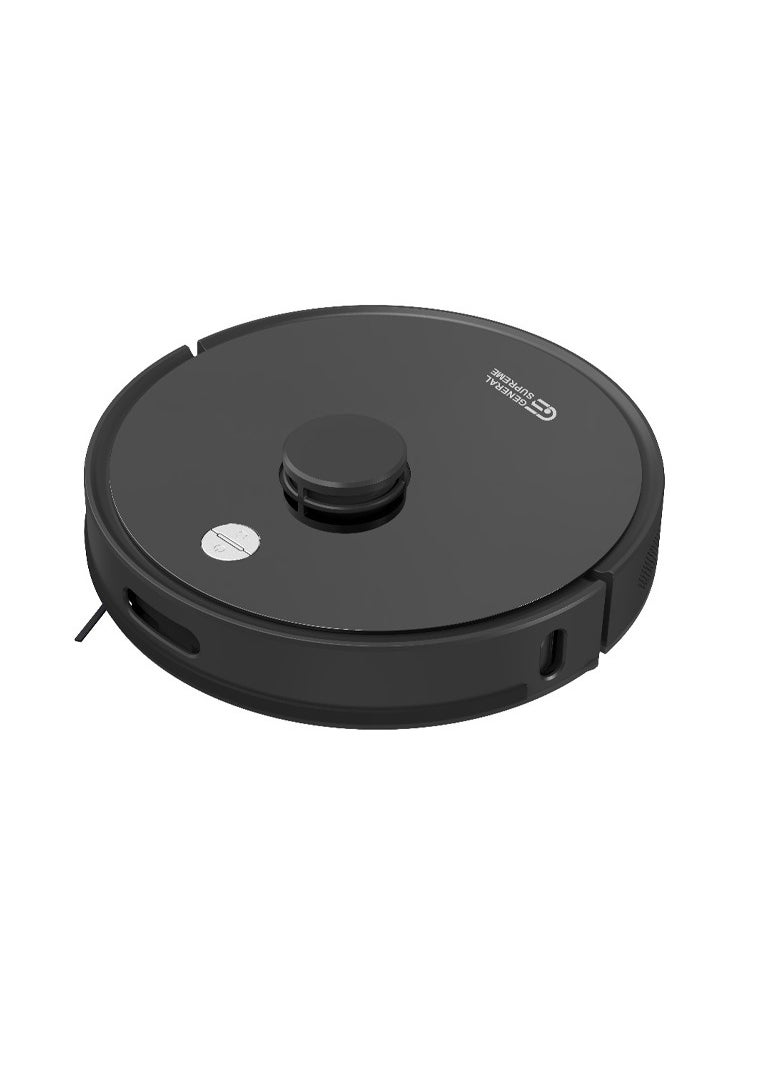 GENERAL SUPREME - General Supreme Robot Vacuum Cleaner with Dust Station, 3000Pa Suction Power, 2 in 1 Sweeping and Mopping, with Remote, Automatic Charging, Smart Control via Mobile App, Large Capacity 2900mAh Battery, Black - Image 1