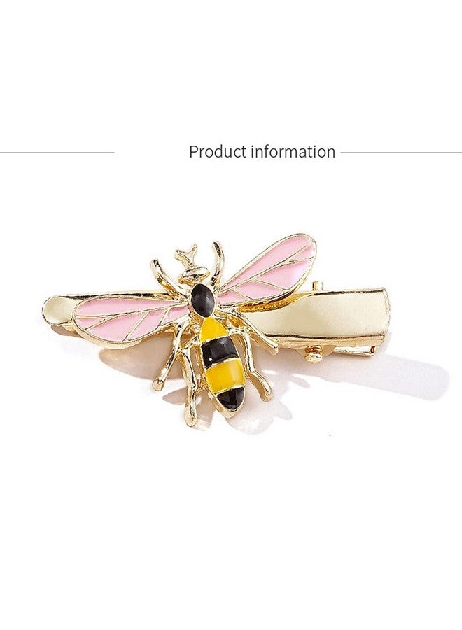Luzen 6Pcs Exquisite Cute Metal Bee Alligator Hair Clips Barrettes Honeybee Hair Side Clip Bride Bridesmaid Hair Jewelry Accessories For Women Teen Girls Fashion Hair Accessories 6 Colors - Image 3