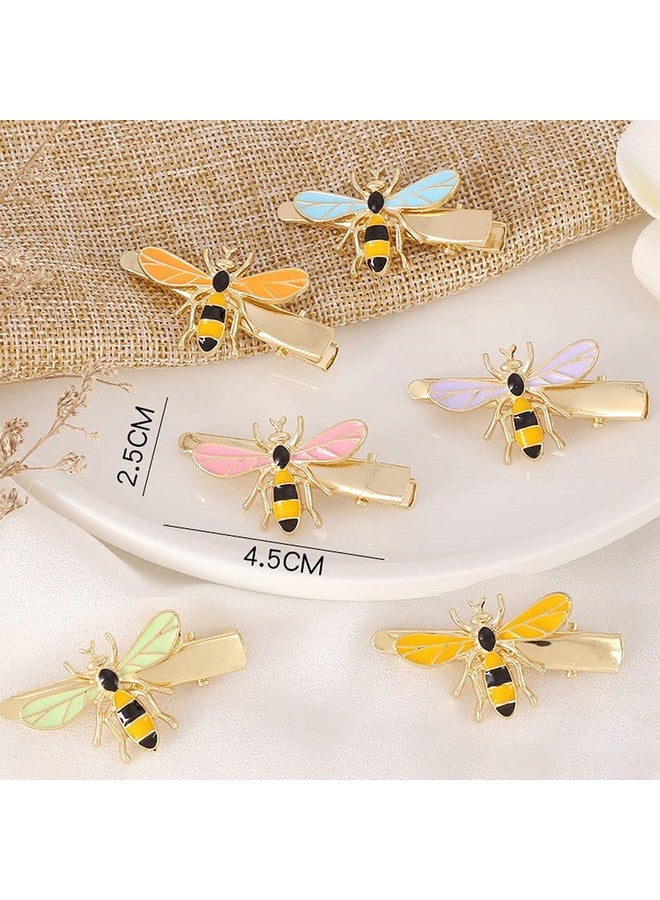 Luzen 6Pcs Exquisite Cute Metal Bee Alligator Hair Clips Barrettes Honeybee Hair Side Clip Bride Bridesmaid Hair Jewelry Accessories For Women Teen Girls Fashion Hair Accessories 6 Colors - Image 4
