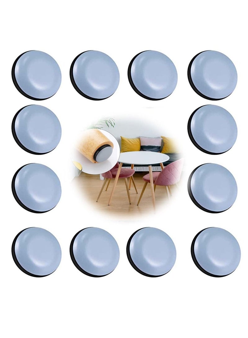 Y&D Furniture Moving Pads 12 Pcs Round Shaped Self-Stick Sliders Easy Movers Floor Protector Pads for Carpet Gliders Glides - Image 1