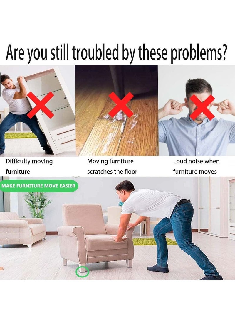 Y&D Furniture Moving Pads 12 Pcs Round Shaped Self-Stick Sliders Easy Movers Floor Protector Pads for Carpet Gliders Glides - Image 4