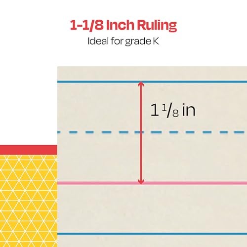 School Smart Zaner-Bloser Writing Paper, Handwriting Practice Lined Paper, Grade K Learning, 1-1/8 Inch Rule, 10-1/2 x 8 Inches, 500 Sheets - Image 4