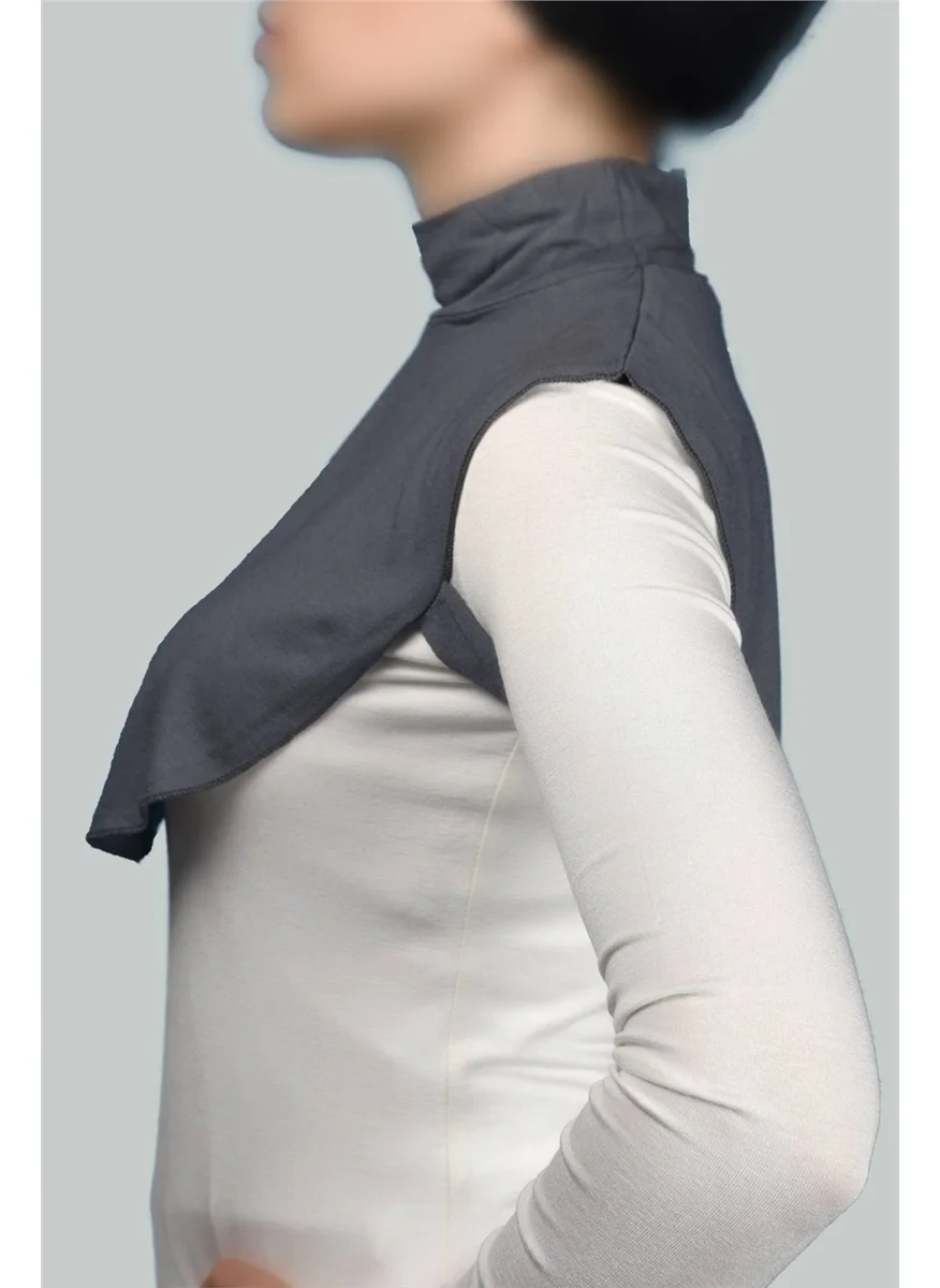 Altobeh Plain Turtleneck Turtleneck Combed Cotton Hijab Neck Collar - Smoked