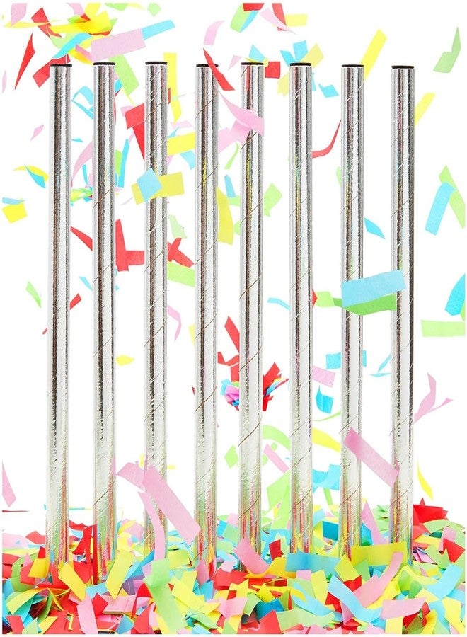 Sparkle and Bash Party Confetti Sticks - 8-Pack, 13.8 In, Multi-Color & Silver - Biodegradable Tissue Paper Confetti Wands for Birthday Decorations & Wedding Favors - Image 2