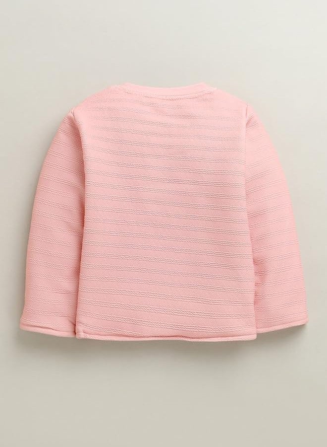 BUMZEE جمبسوت بناتي بأكمام طويلة من بامزي، لون كريمي وخوخي - من 6 إلى 9 أشهر (Peb10739D-crm) - Image 3