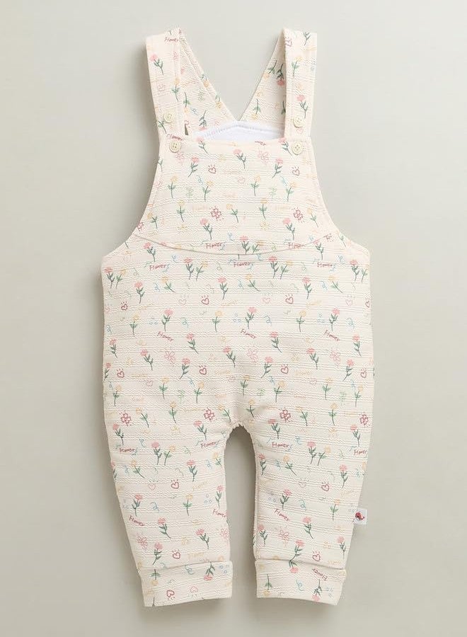 BUMZEE جمبسوت بناتي بأكمام طويلة من بامزي، لون كريمي وخوخي - من 6 إلى 9 أشهر (Peb10739D-crm) - Image 4