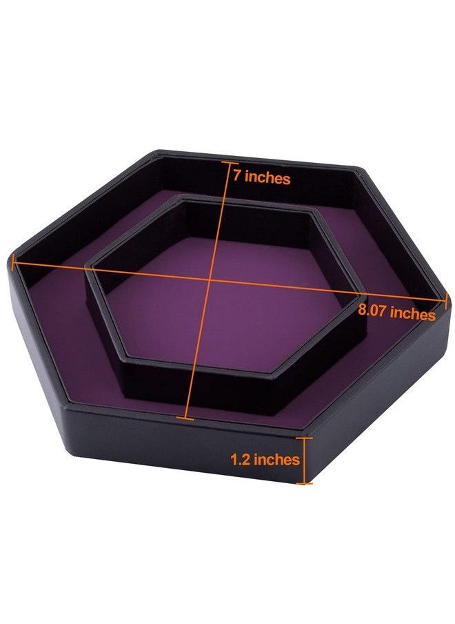 SIQUK Dice Tray With Lid Hexagon Dice Rolling Tray Dice Holder For Dice Games Like Rpg Dnd And Other Table Games Purple  - Image 4