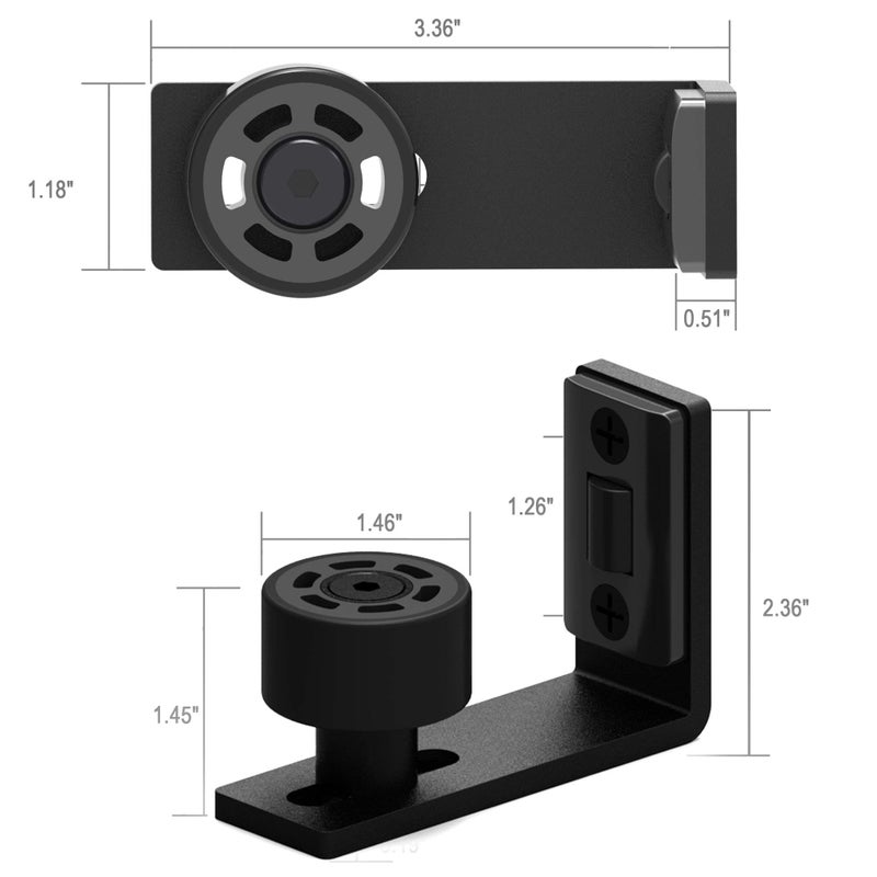 Ccjh 2 Pack Sliding Barn Door Floor Guide Adjustable Roller Guide Wall Mounted - Image 3