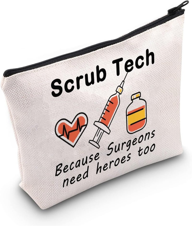 LEVLO Funny Surgeons Gifts Scrub Tech Because Surgeons Need Heroes Too Makeup Bags for Doctor Nurse (Surgeons Need Heroes)