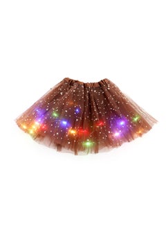 Generic Kids LED Light-Up Sequin Tutu Skirt Brown 