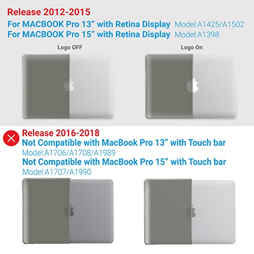 IBENZER Compatible with MacBook Pro 13 Inch Case 2015 2014 2013 end 2012 A1502 A1425, Hard Shell Case with Keyboard Cover for Old Version Apple Mac Pro Retina 13, Gray, R13GY+1 - Image 3