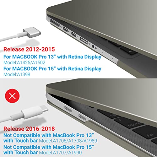 IBENZER Compatible with MacBook Pro 13 Inch Case 2015 2014 2013 end 2012 A1502 A1425, Hard Shell Case with Keyboard Cover for Old Version Apple Mac Pro Retina 13, Gray, R13GY+1 - Image 4