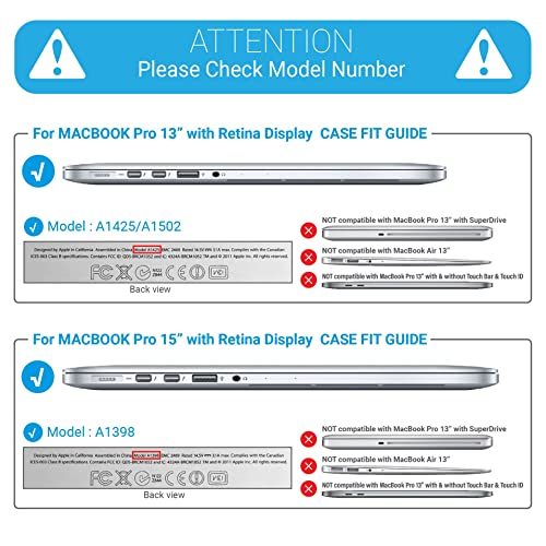 IBENZER Compatible with MacBook Pro 13 Inch Case 2015 2014 2013 end 2012 A1502 A1425, Hard Shell Case with Keyboard Cover for Old Version Apple Mac Pro Retina 13, Gray, R13GY+1 - Image 2