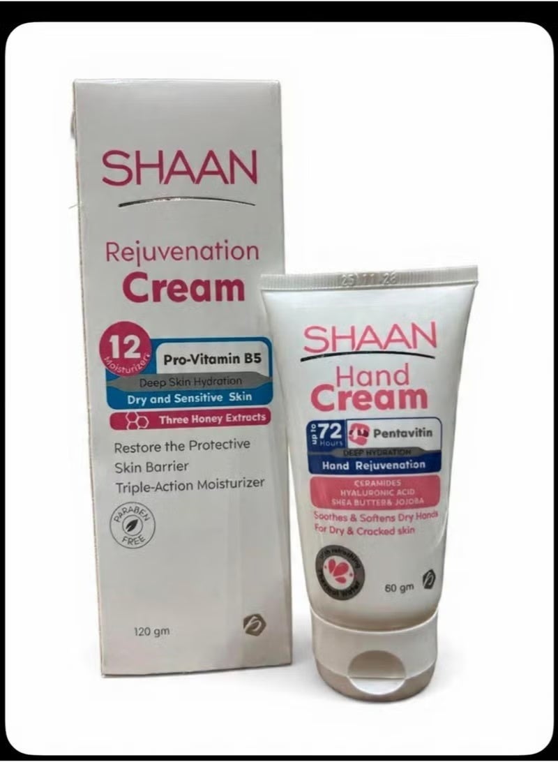 Shan Dry and Sensitive Skin Renewal Cream 120g + Hand Cream for Dry and Cracked Skin 60g - Set - Image 1